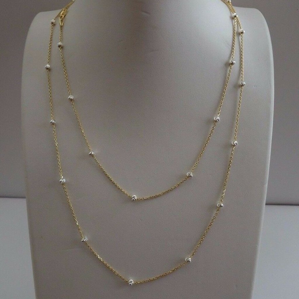 14kt Italian W/ Silver 36" Necklace
